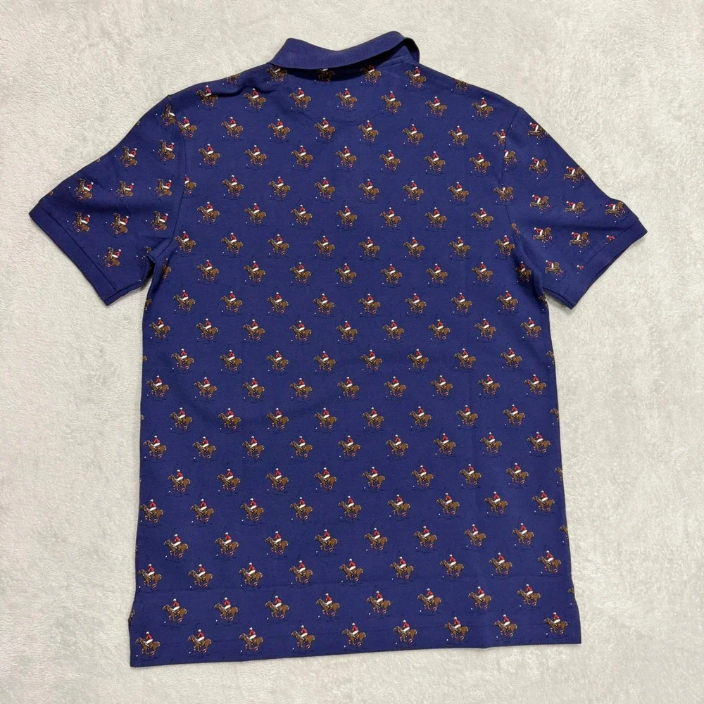 Polo Ralph Lauren Polo Men Small Blue All Over Pony Print Classic Fit Short Slee